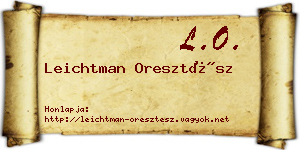 Leichtman Oresztész névjegykártya